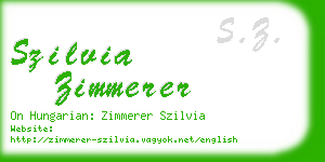 szilvia zimmerer business card